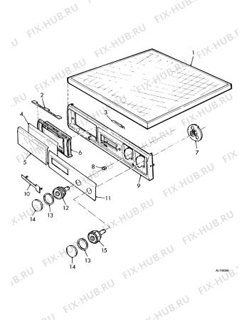 Взрыв-схема стиральной машины Zanker 5035 - Схема узла Control panel and lid